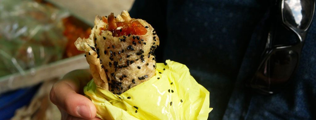 Candied pumpkin in a roll